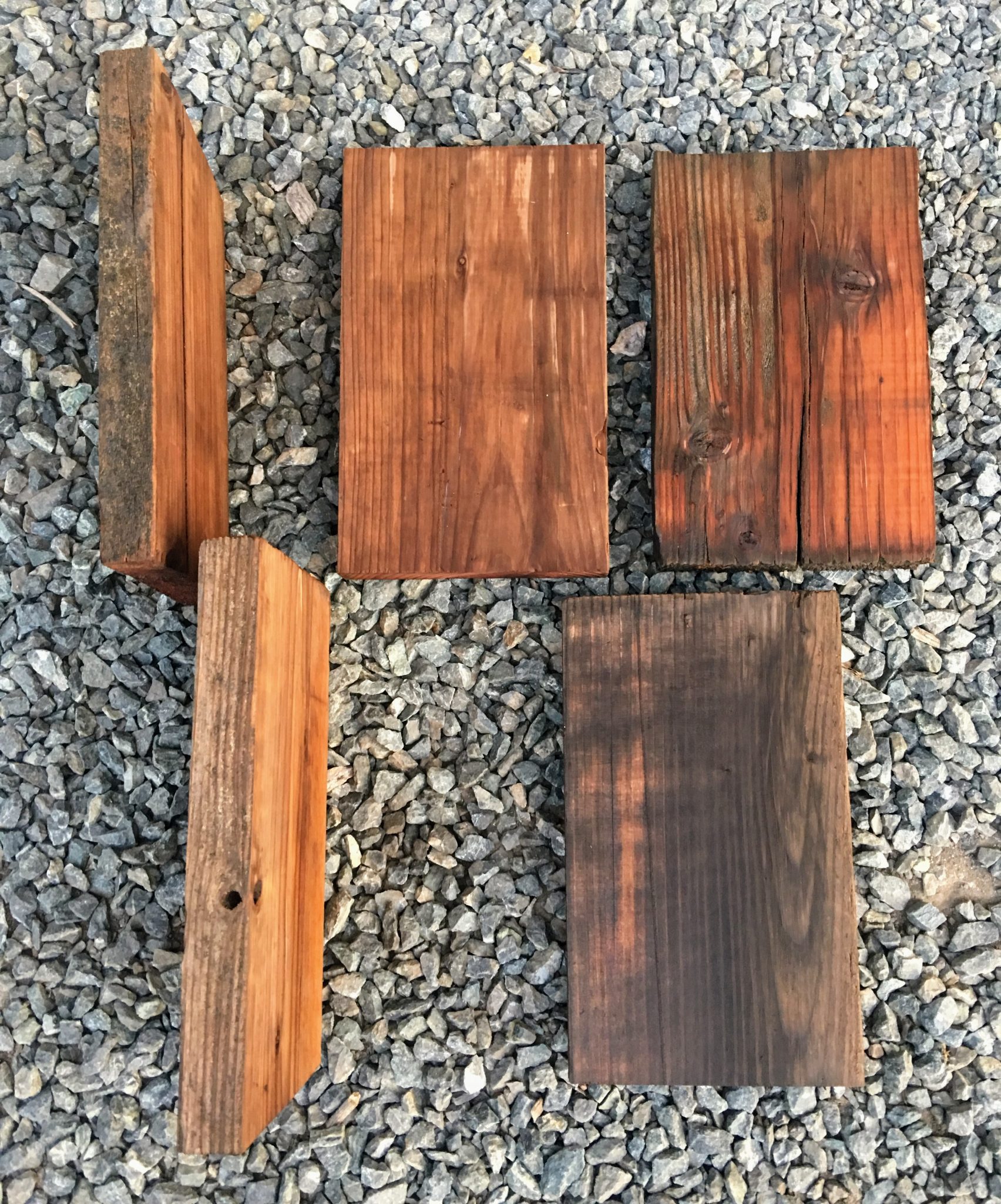 Package of 5 Reclaimed Redwood Boards 1111 1/2" x 7 1/4" x 1 3/8