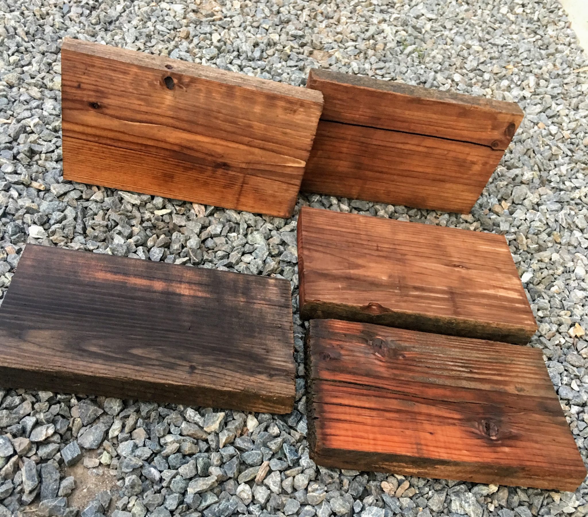 Package of 5 Reclaimed Redwood Boards 1111 1/2" x 7 1/4" x 1 3/8