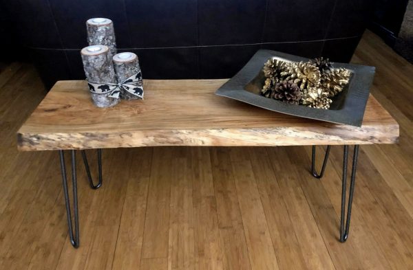 Live Edge Maple Slab Coffee Table 43 X, Thick Wood Slab Coffee Table