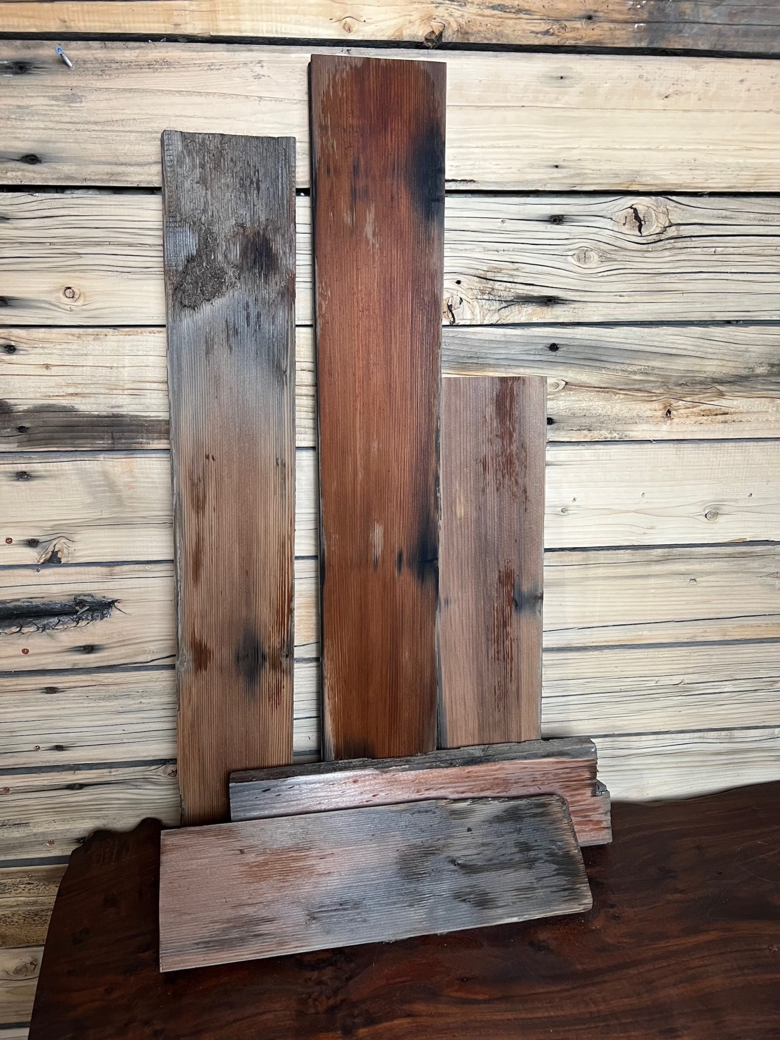 Reclaimed Redwood Lumber - package of 5 reclaimed boards - Frison-Logue ...